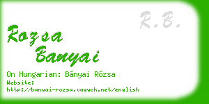 rozsa banyai business card