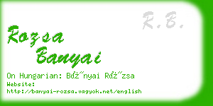 rozsa banyai business card